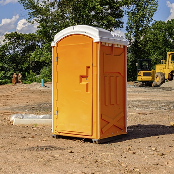 how often are the porta potties cleaned and serviced during a rental period in Olmstead